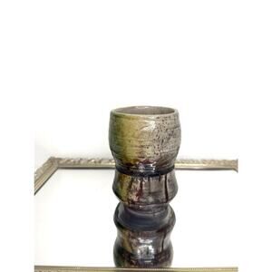 Vintage Art Pottery Coffee Mug Cup Grey Green Studio Pottery Glazed unsigned